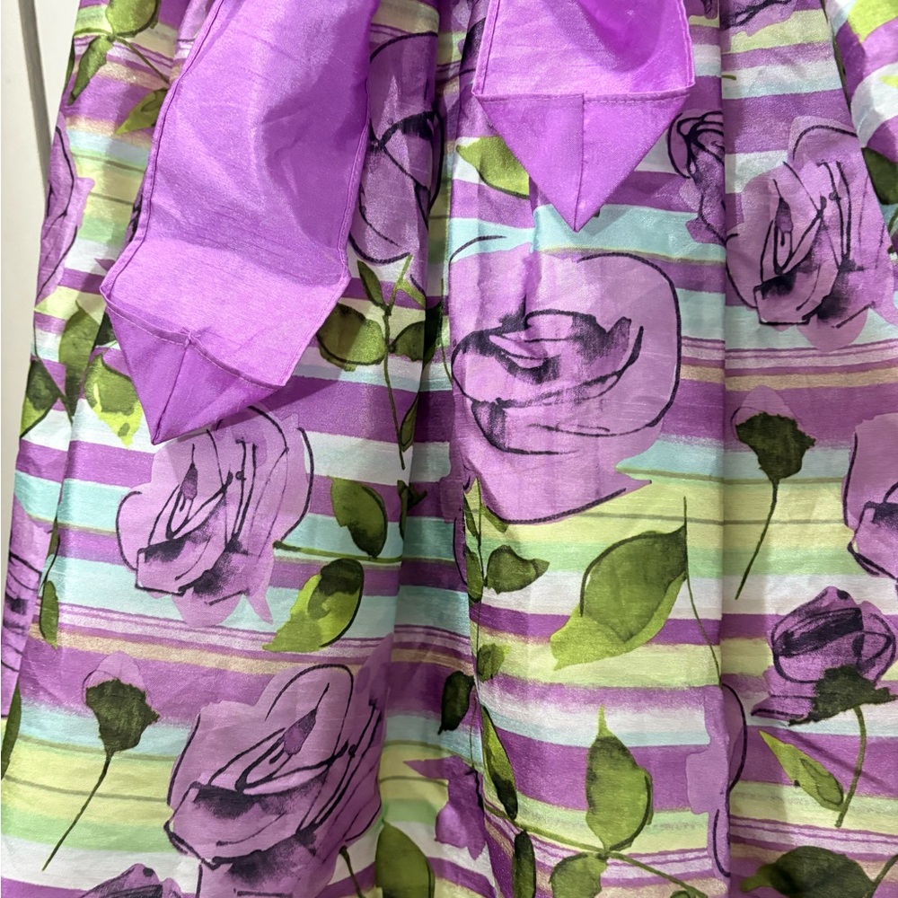 Floral Striped Dress with Purple Accents - Picture 5 of 10